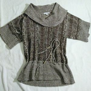 RXB Brown Sweater with overlay Collar